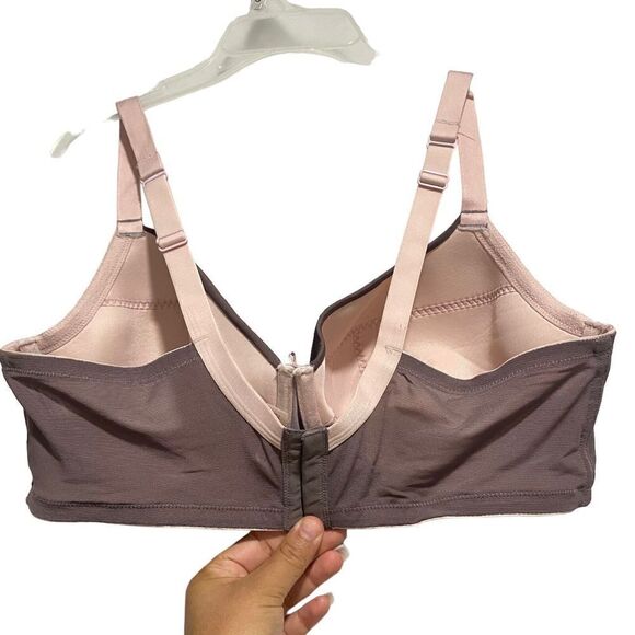 Cacique Women Adjustable Strap Underwire Overbust Bra Dark Brown Pink 42DD - Picture 3 of 10